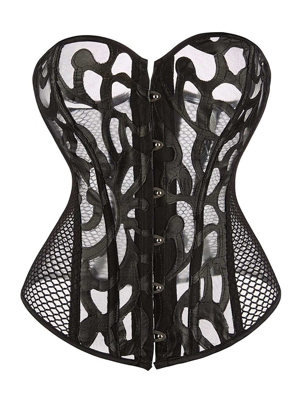by LUANA - FORTALEZA Transparent Hollow Net Corsage med Trusse (A2233|XS|2XL)
