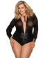 by LUANA - LOS ANGELES Body Med Dyb V-Hals og Fræk Lynlås (R80594|One size I Queen size I 3XL))