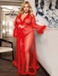 by LUANA - CASABLANCA Delux Sleepwear Boa Rød (R80759-3|One size I Queen size I 2XL))