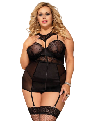 by LUANA - TAMPA Baby Doll med Fræk Ring (R80775 I One size I Queen size I 1XL)