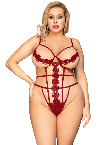 by LUANA - BUZIOS Bondage Teddy Rød (R80944-2|One Size  I Queen Size)