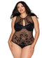 Dreamgirl -  Womens Velvet Jacquard Mesh Teddy Style 10999