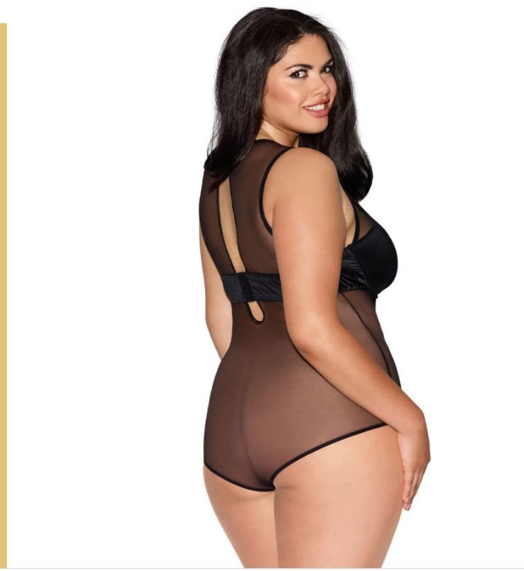 Dreamgirl -  Womens Velvet Jacquard Mesh Teddy Style 10999